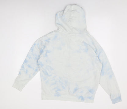 PINK Womens White Geometric Cotton Full Zip Hoodie Size S Zip - Tie Dye, PINK Logo