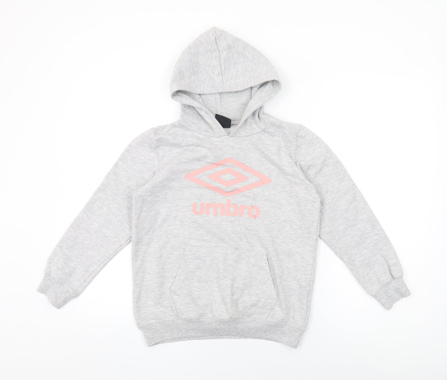 Umbro Girls Grey Cotton Pullover Hoodie Size 11-12 Years Pullover