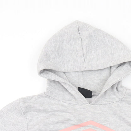 Umbro Girls Grey Cotton Pullover Hoodie Size 11-12 Years Pullover