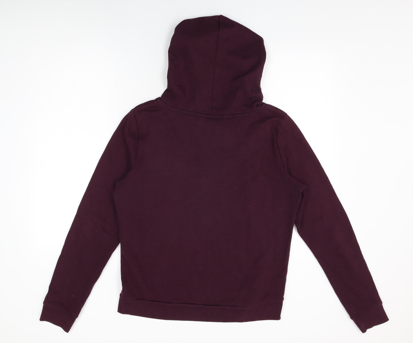 PINK Womens Purple Cotton Full Zip Hoodie Size L Zip