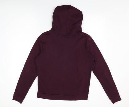 PINK Womens Purple Cotton Full Zip Hoodie Size L Zip