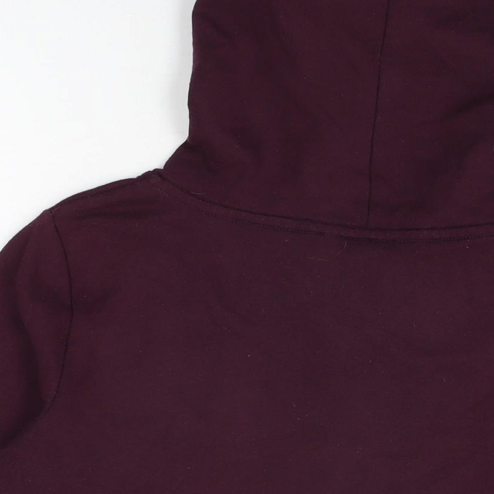 PINK Womens Purple Cotton Full Zip Hoodie Size L Zip