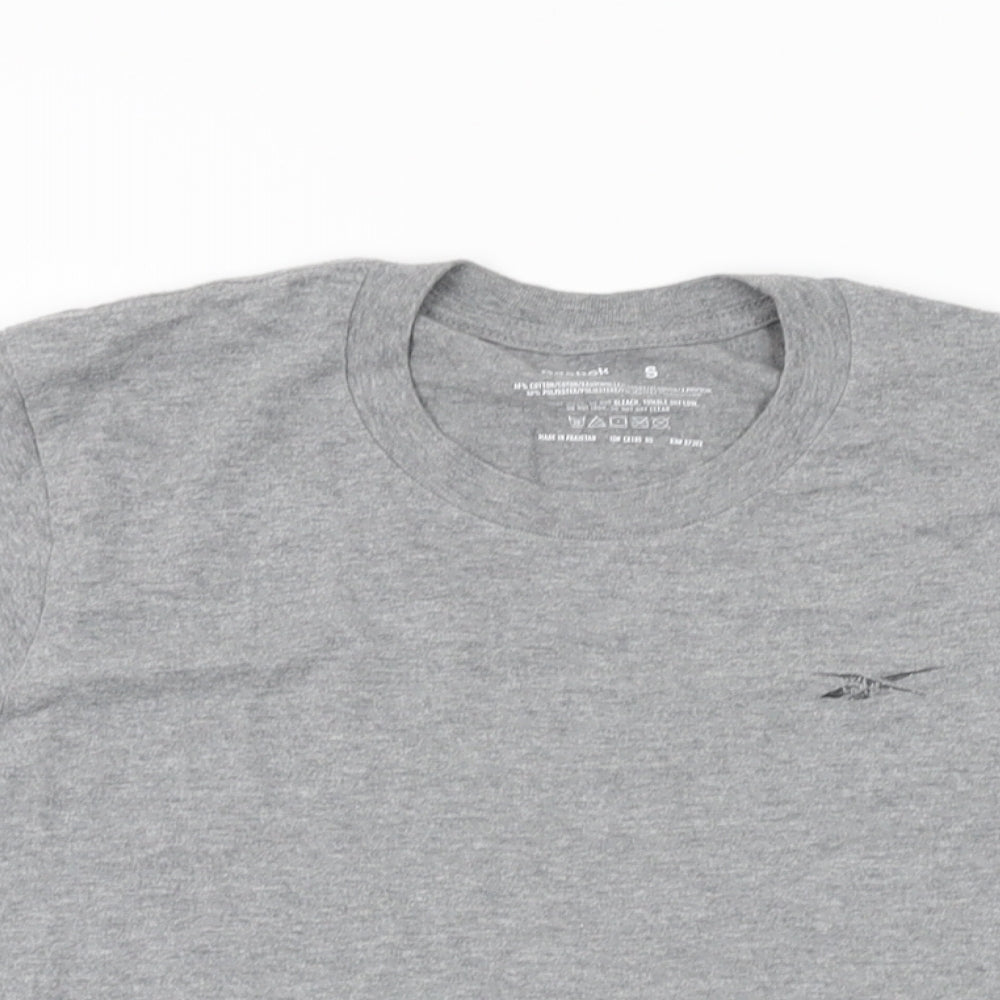 Reebok Mens Grey Cotton T-Shirt Size S Round Neck
