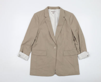 H&M Womens Beige Jacket Size S Button