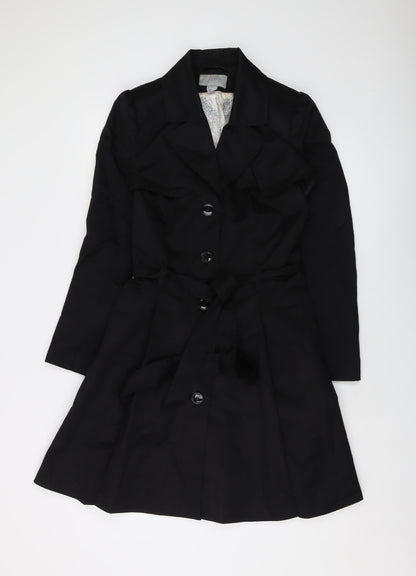 Womens UK Size 10 H&M Black Overcoat