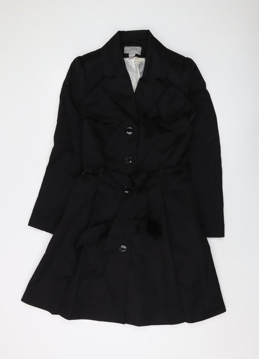 Womens UK Size 10 H&M Black Overcoat