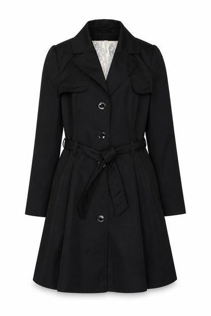 Womens UK Size 10 H&M Black Overcoat