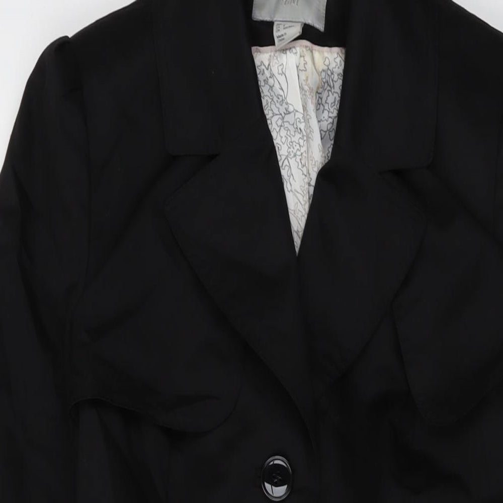 Womens UK Size 10 H&M Black Overcoat
