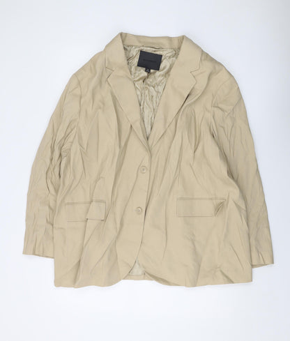 Autograph Womens Beige Jacket Size 24 Button