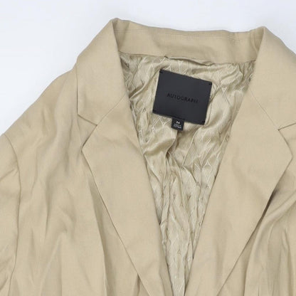 Autograph Womens Beige Jacket Size 24 Button