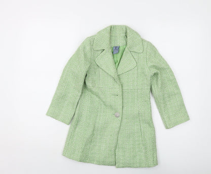 Pumpkin Patch Girls Green Overcoat Coat Size 6 Years Button