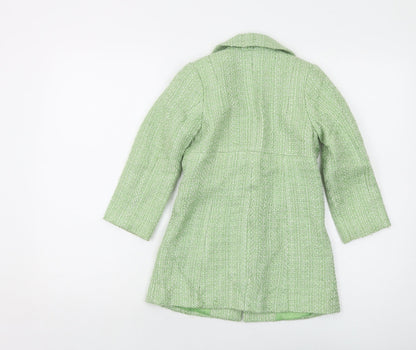 Pumpkin Patch Girls Green Overcoat Coat Size 6 Years Button