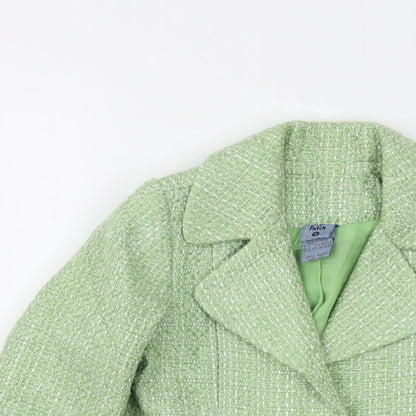 Pumpkin Patch Girls Green Overcoat Coat Size 6 Years Button
