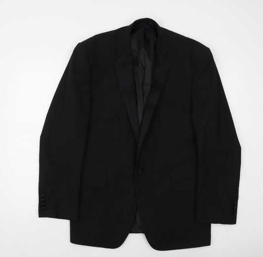 Mens UK Size 42 Racing Green Regular Black Suit Jacket