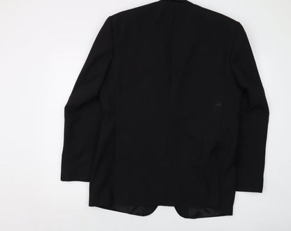 Mens UK Size 42 Racing Green Regular Black Suit Jacket