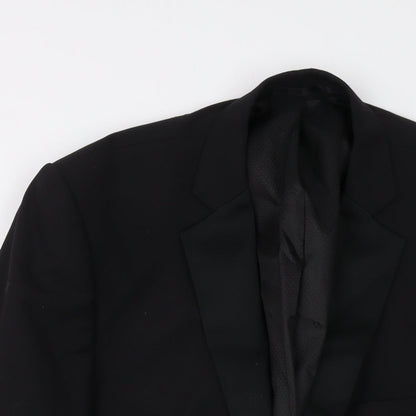 Mens UK Size 42 Racing Green Regular Black Suit Jacket
