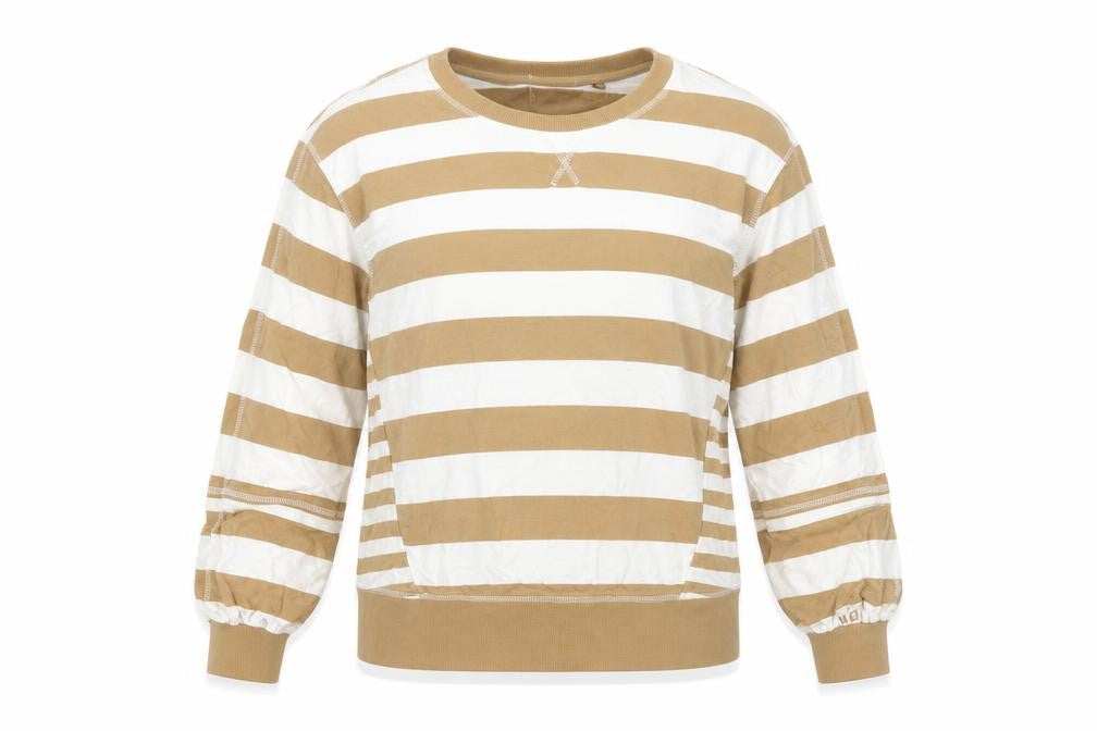 Next Womens Beige Striped Cotton Pullover Sweatshirt Size XS Pullover