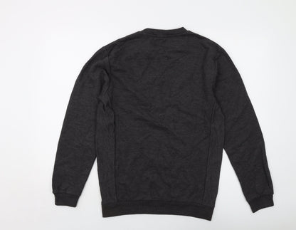 Zara Mens Grey Cotton Pullover Sweatshirt Size M