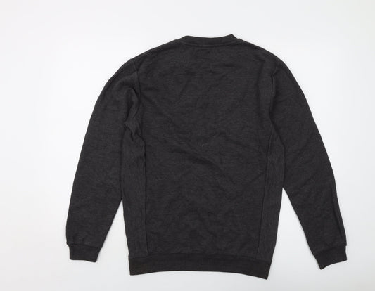Zara Mens Grey Cotton Pullover Sweatshirt Size M