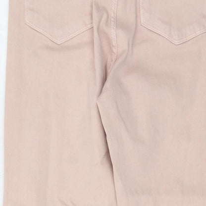Mango Womens Pink Cotton Bootcut Jeans Size 14 L26 in Regular Button