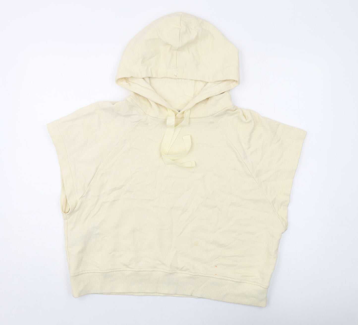 Mango Womens Ivory Cotton Pullover Hoodie Size M Pullover