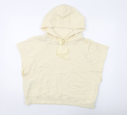 Mango Womens Ivory Cotton Pullover Hoodie Size M Pullover