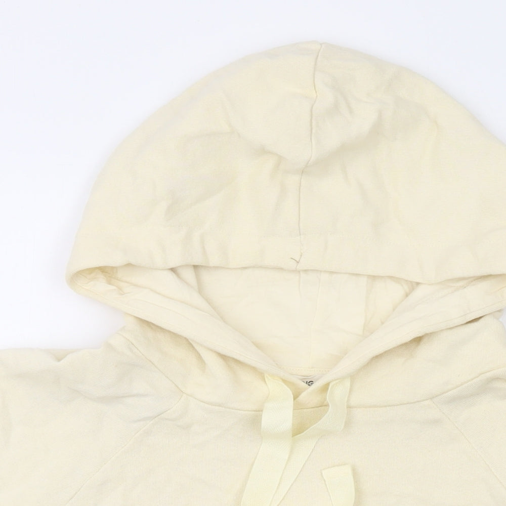 Mango Womens Ivory Cotton Pullover Hoodie Size M Pullover