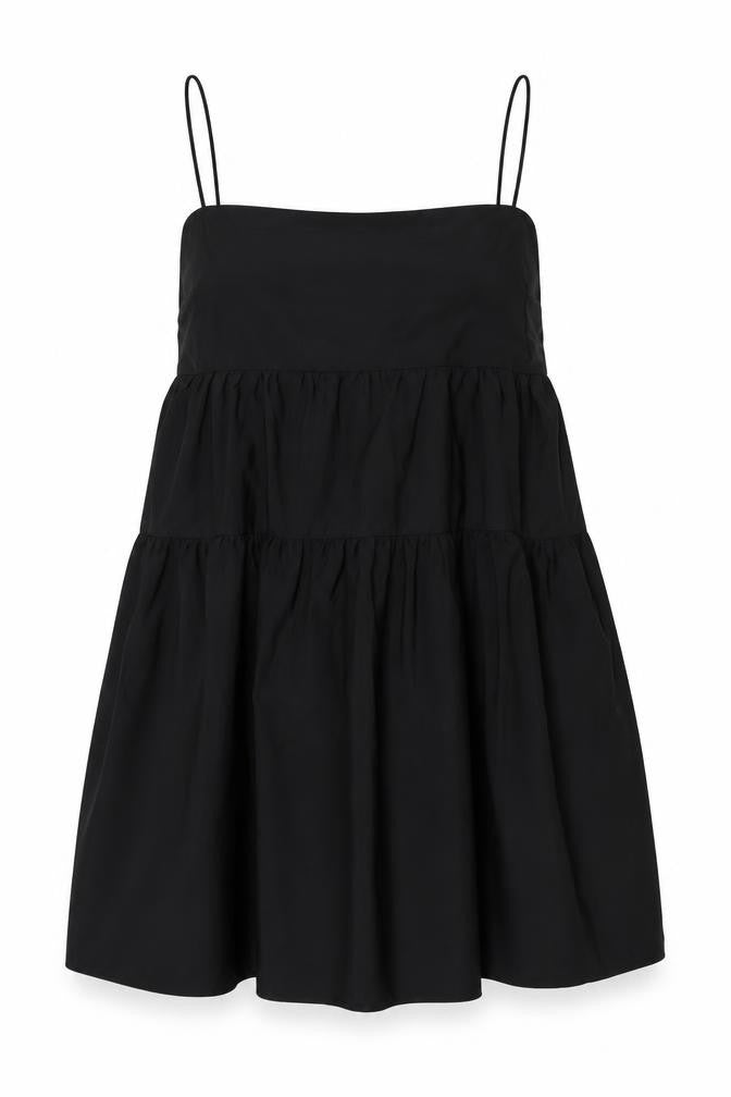 H&M Womens Black Polyester A-Line Size 12 Square Neck Zip