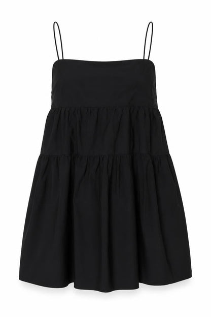 H&M Womens Black Polyester A-Line Size 12 Square Neck Zip