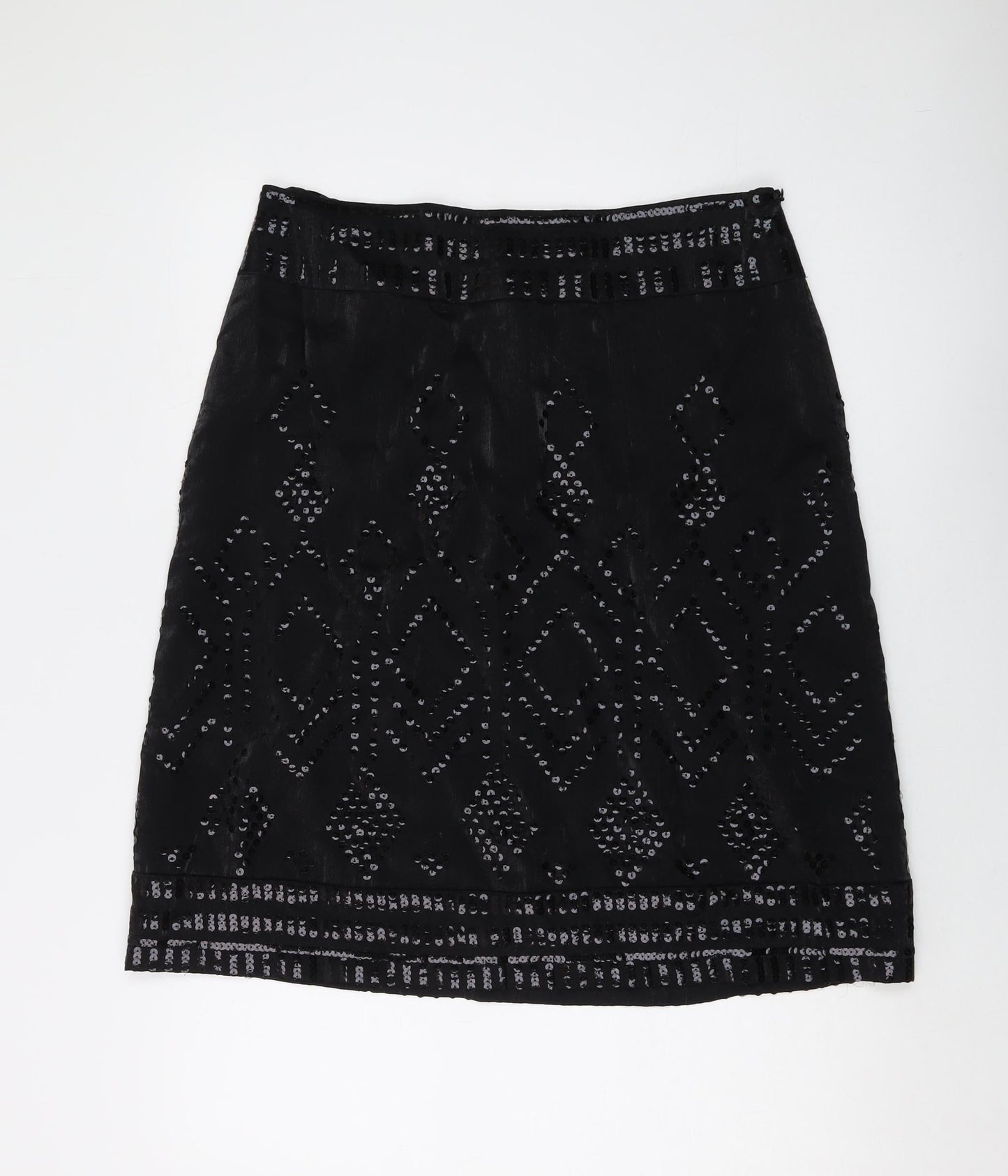 Monsoon Womens Beige Viscose A-Line Skirt Size 14 Zip