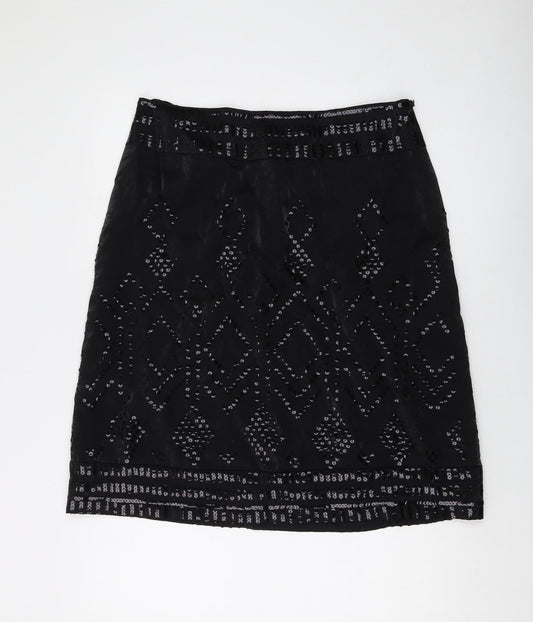 Monsoon Womens Beige Viscose A-Line Skirt Size 14 Zip