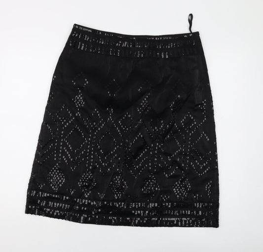 Monsoon Womens Beige Viscose A-Line Skirt Size 14 Zip