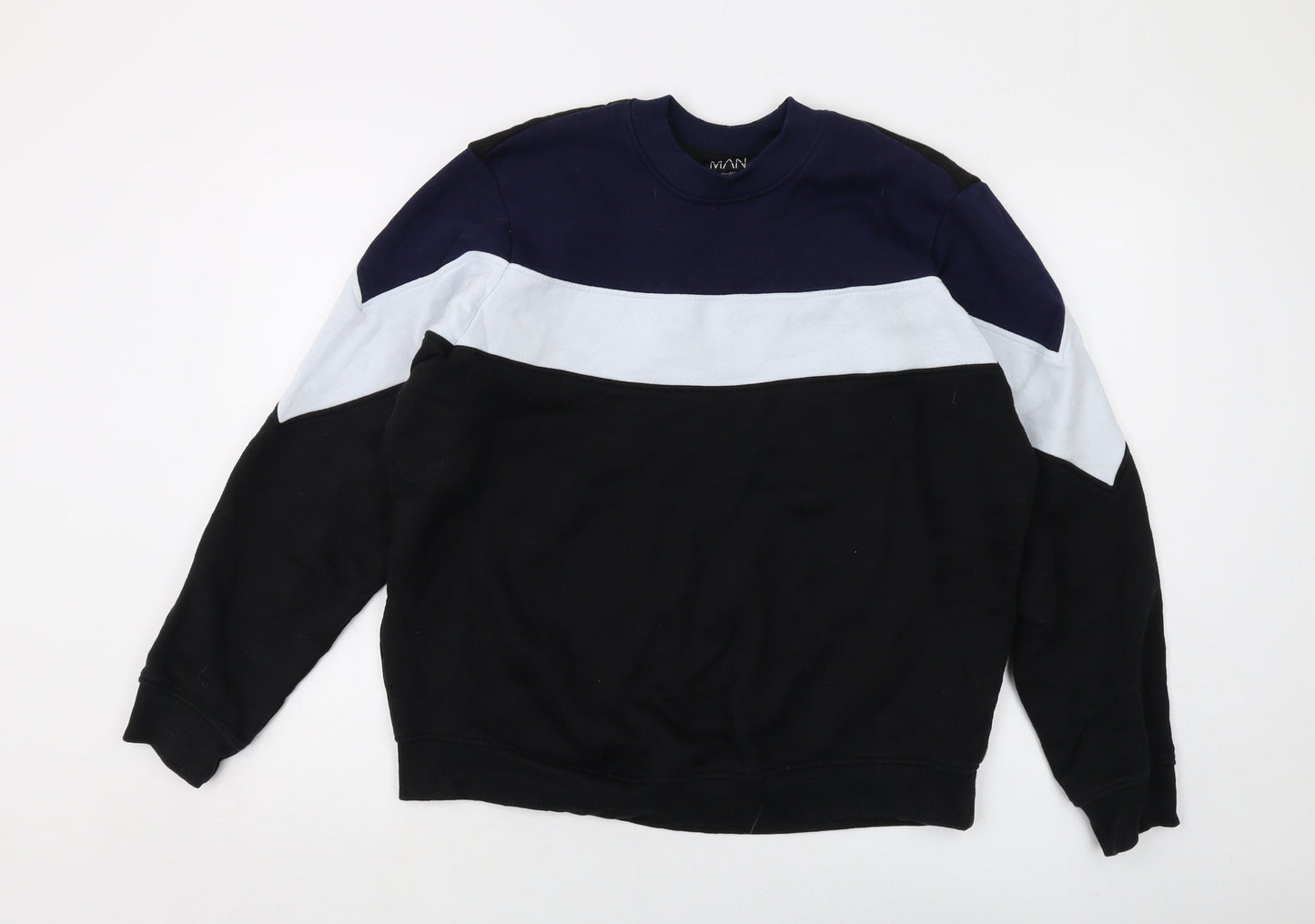 Mens UK Size XL Boohoo Black Pullover Sweatshirt