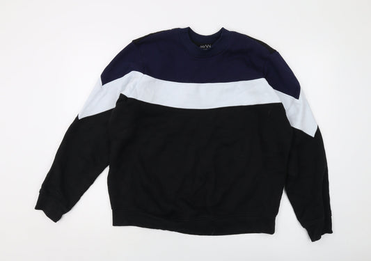 Mens UK Size XL Boohoo Black Pullover Sweatshirt