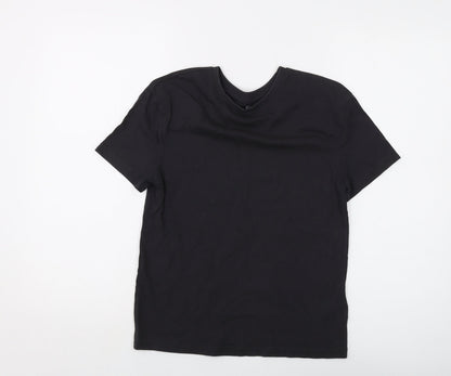 Marks and Spencer Boys Grey Cotton Basic T-Shirt Size 10-11 Years Crew Neck Pullover