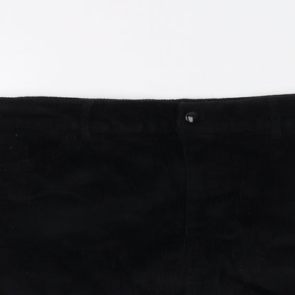 Pieces Womens Black Cotton Mini Skirt Size L Button