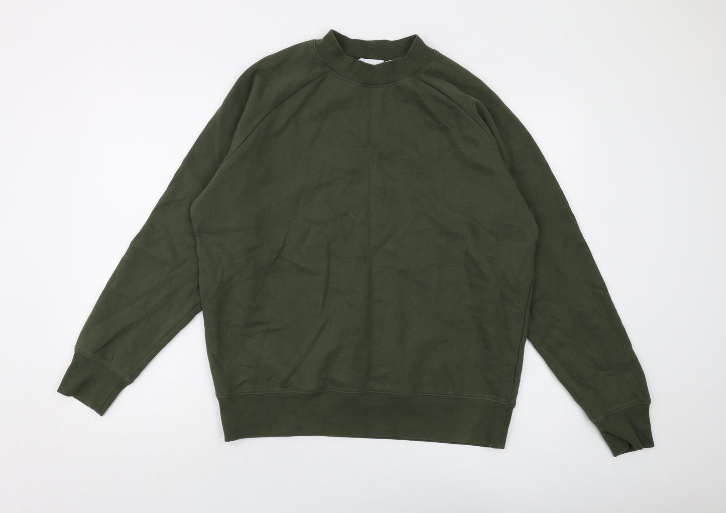 Topman Mens Green Cotton Pullover Sweatshirt Size M