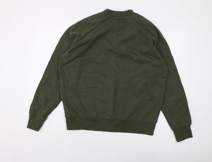 Topman Mens Green Cotton Pullover Sweatshirt Size M