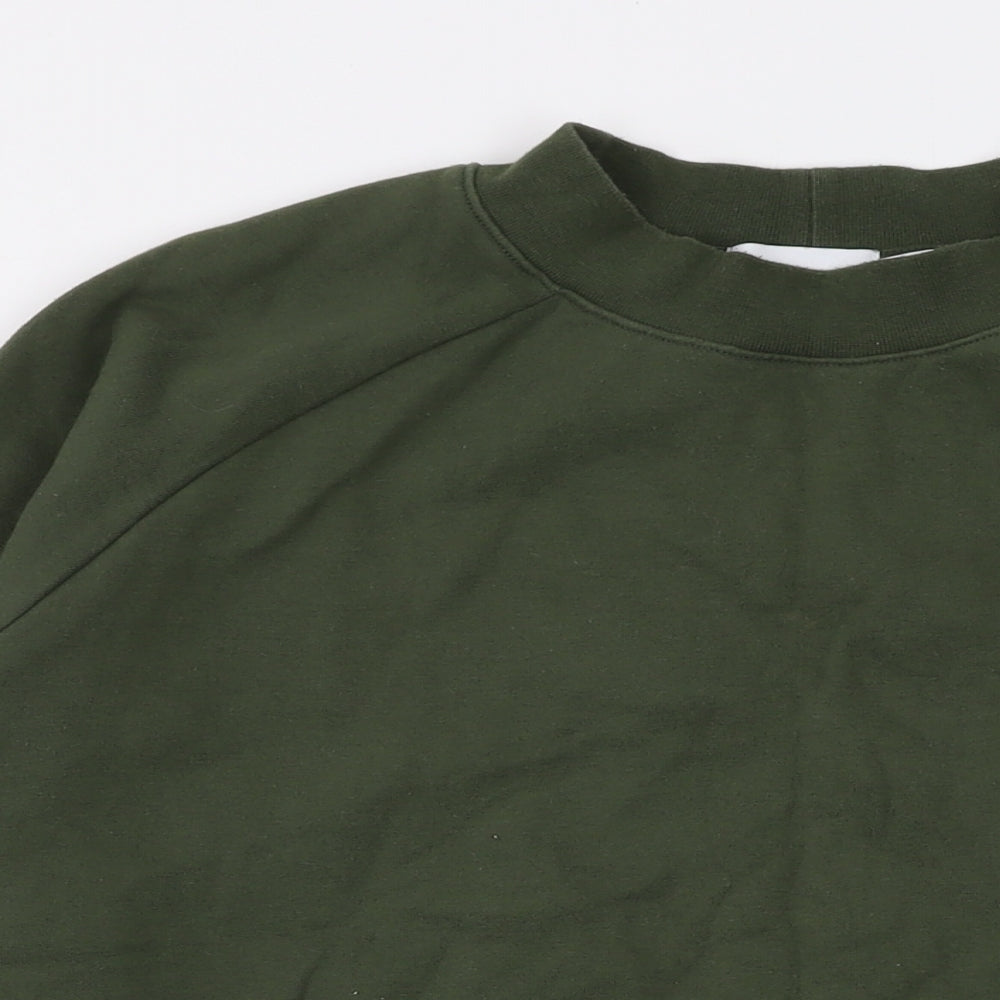 Topman Mens Green Cotton Pullover Sweatshirt Size M