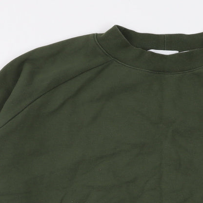 Topman Mens Green Cotton Pullover Sweatshirt Size M
