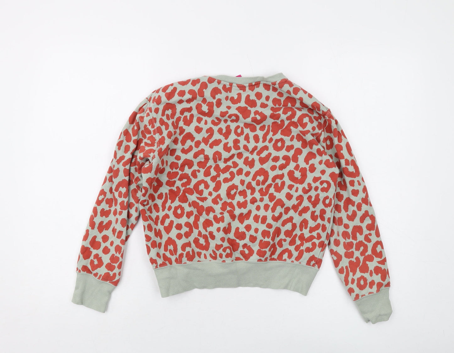 Uniqlo Girls Green Animal Print Cotton Pullover Sweatshirt Size 9-10 Years Pullover