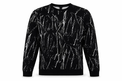 H&M Mens Black Geometric Polyester Pullover Sweatshirt Size M