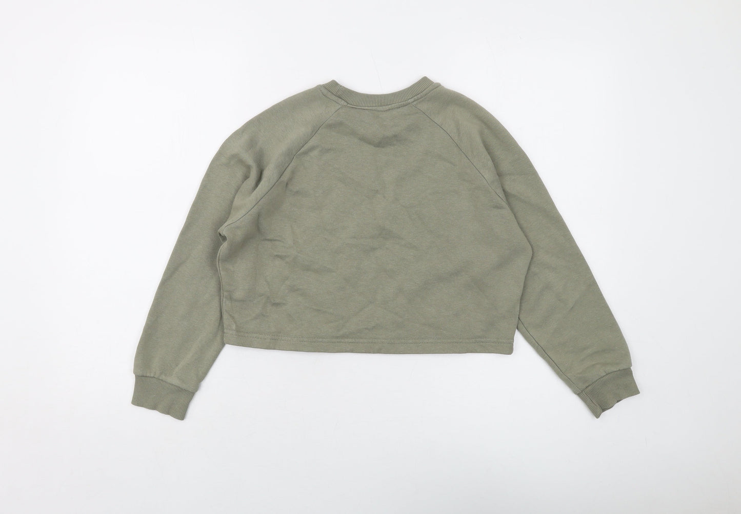 New Look Girls Green Cotton Pullover Sweatshirt Size 10-11 Years Pullover