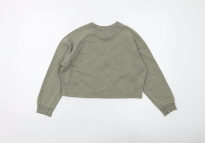 New Look Girls Green Cotton Pullover Sweatshirt Size 10-11 Years Pullover
