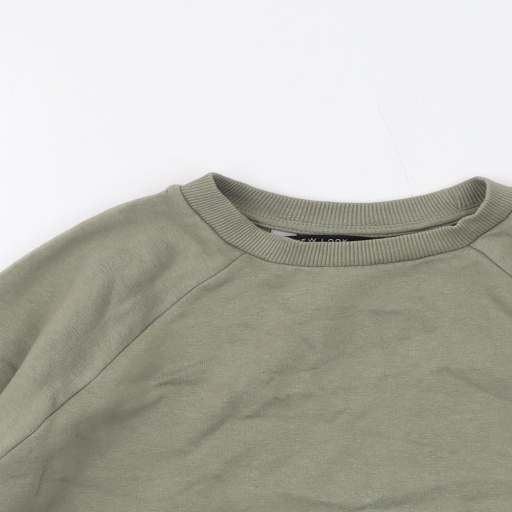New Look Girls Green Cotton Pullover Sweatshirt Size 10-11 Years Pullover