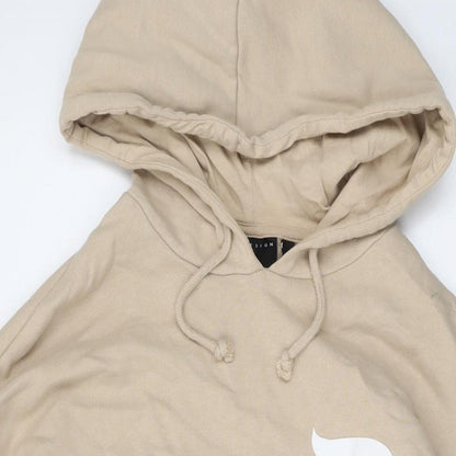 Asoso Mens Beige Cotton Pullover Hoodie Size L