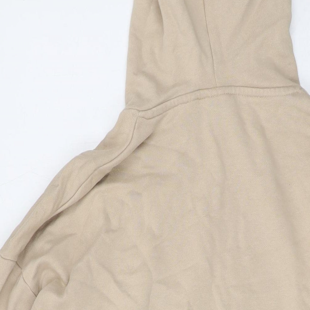 Asoso Mens Beige Cotton Pullover Hoodie Size L
