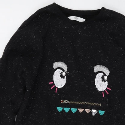 Marks and Spencer Girls Beige Cotton Pullover Sweatshirt Size 10-11 Years Pullover