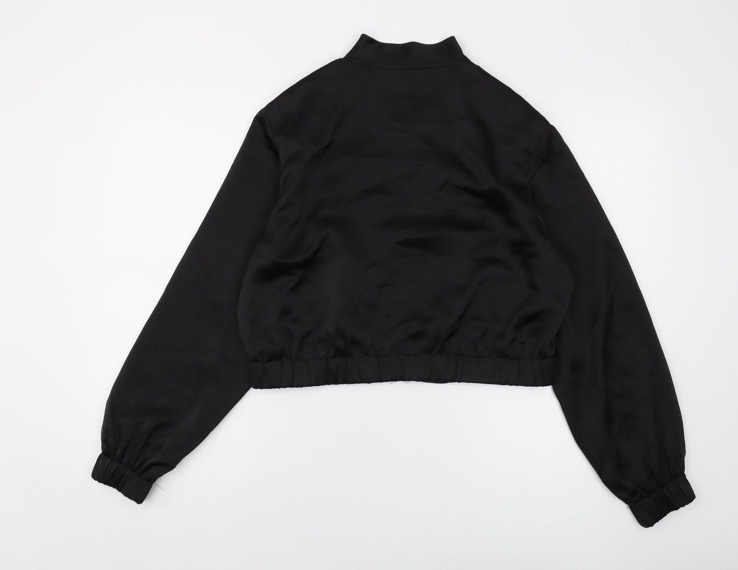 Womens UK Size 10 Boohoo Black Bomber Jacket
