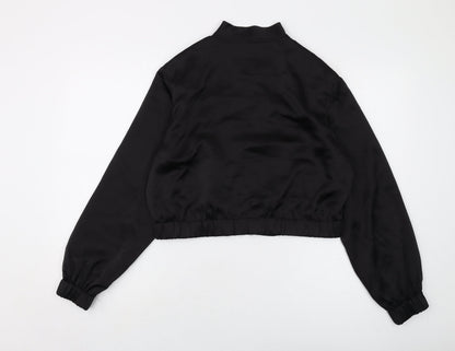 Womens UK Size 10 Boohoo Black Bomber Jacket